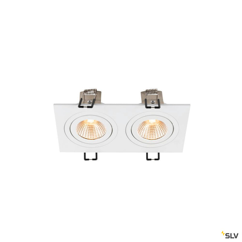 SLV 1008511 NEW TRIA® 155, recessed ceiling light, square, 2700 K, two-lamp, PHASE, 38°, white