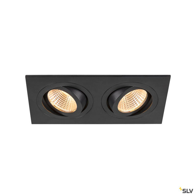 SLV 1008512 NEW TRIA® 155, recessed ceiling light, square, 2700 K, two-lamp, PHASE, 38°, black