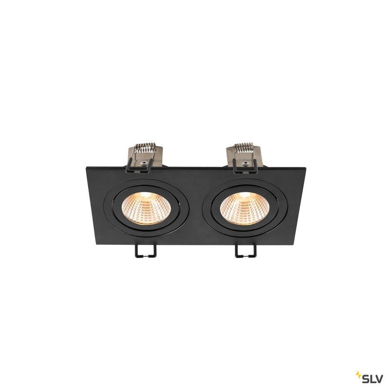 SLV 1008512 NEW TRIA® 155, recessed ceiling light, square, 2700 K, two-lamp, PHASE, 38°, black