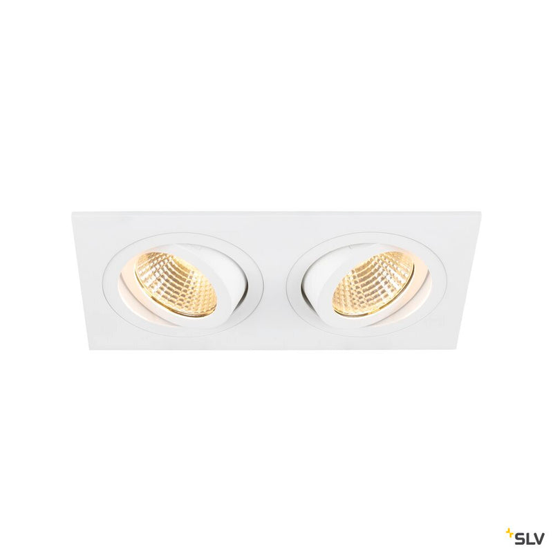 SLV 1008513 NEW TRIA® 155, recessed ceiling light, square, 3000 K, two-lamp, PHASE, 38°, white