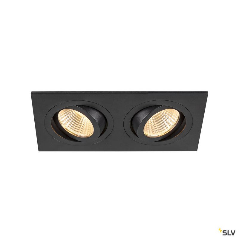 SLV 1008514 NEW TRIA® 155, recessed ceiling light, square, 3000 K, two-lamp, PHASE, 38°, black