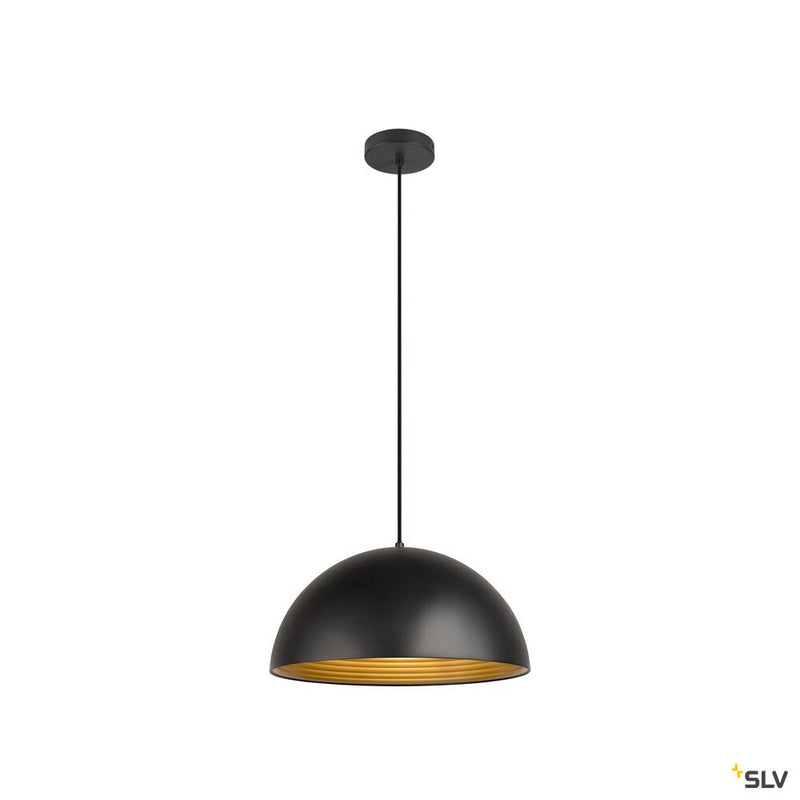 SLV 1008536 FORCHINI M 40, pendant light, E27, pendant length 150 cm, 1x max. 40 W, matt black / matt gold