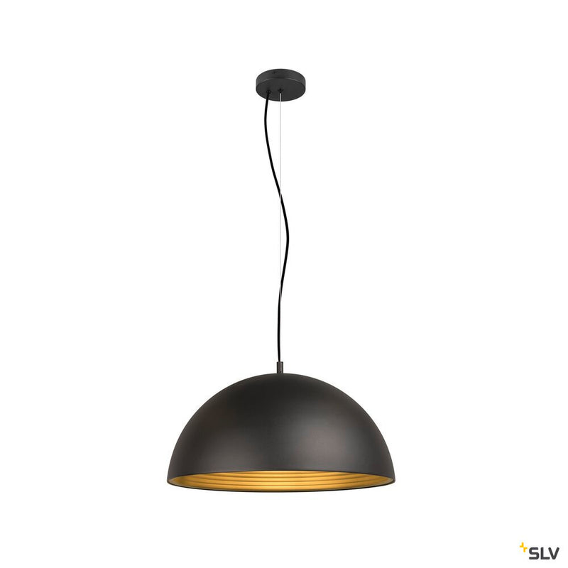 SLV 1008537 FORCHINI M 50, pendant light, E27, pendant length 150 cm, 1x max. 40 W, matt black / matt gold