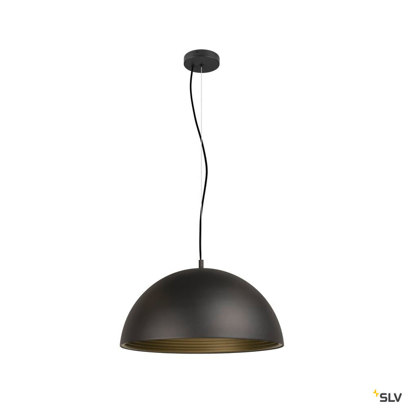 SLV 1008537 FORCHINI M 50, pendant light, E27, pendant length 150 cm, 1x max. 40 W, matt black / matt gold