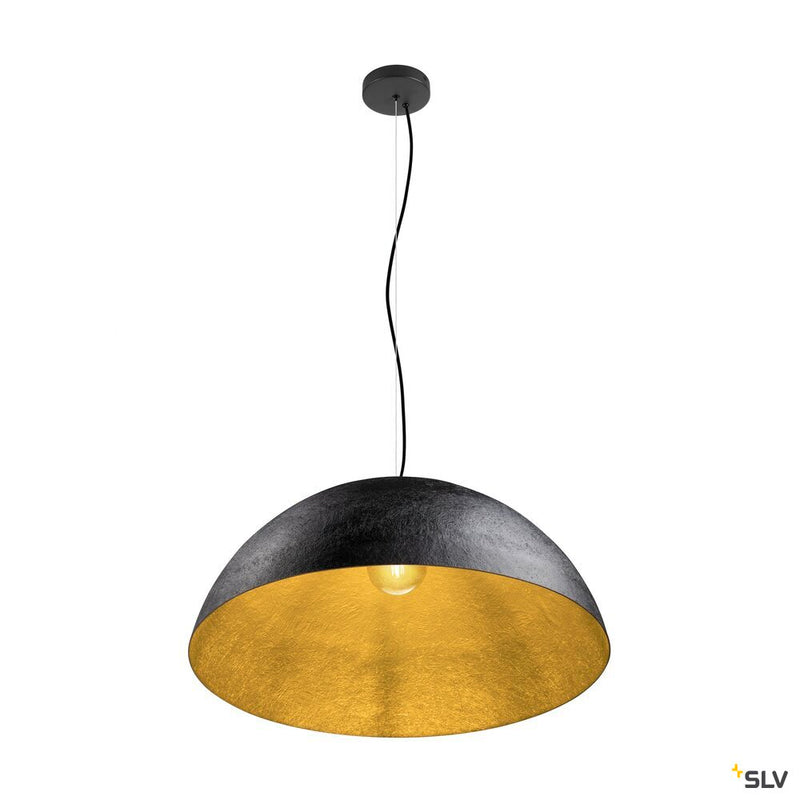 SLV 1008538 FORCHINI 70, pendant light, E27, pendant length 150 cm, 1x max. 40 W, matt black / matt gold