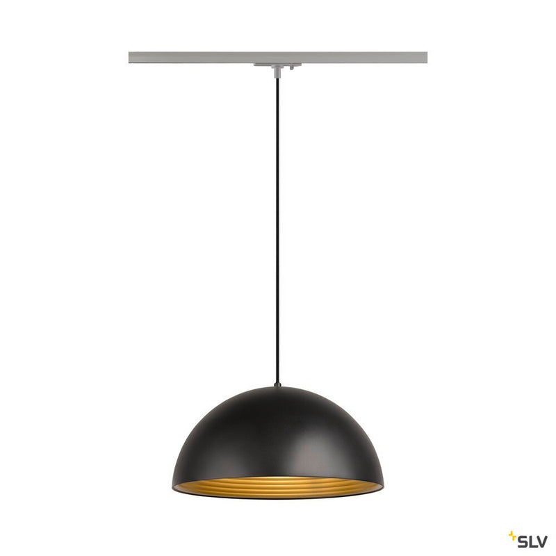SLV 1008539 FORCHINI M 40 TRACK, 1~ pendant light, E27, pendant length 150 cm, silver-grey adapter, 1x max. 40 W, matt black / matt gold