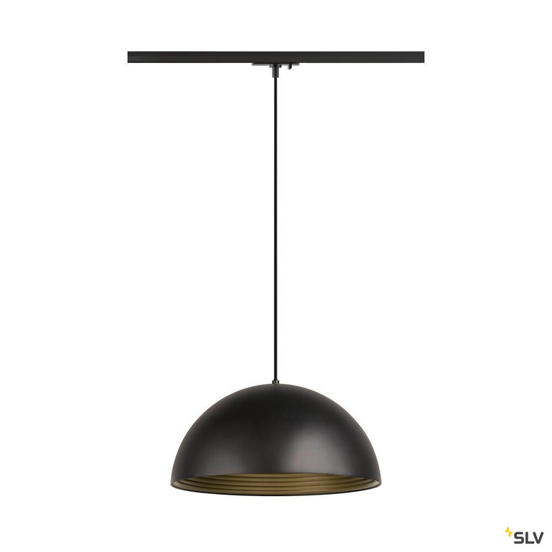 SLV 1008540 FORCHINI M 40 TRACK, 1~ pendant light, E27, pendant length 150 cm, black adapter, 1x max. 40 W, matt black / matt gold