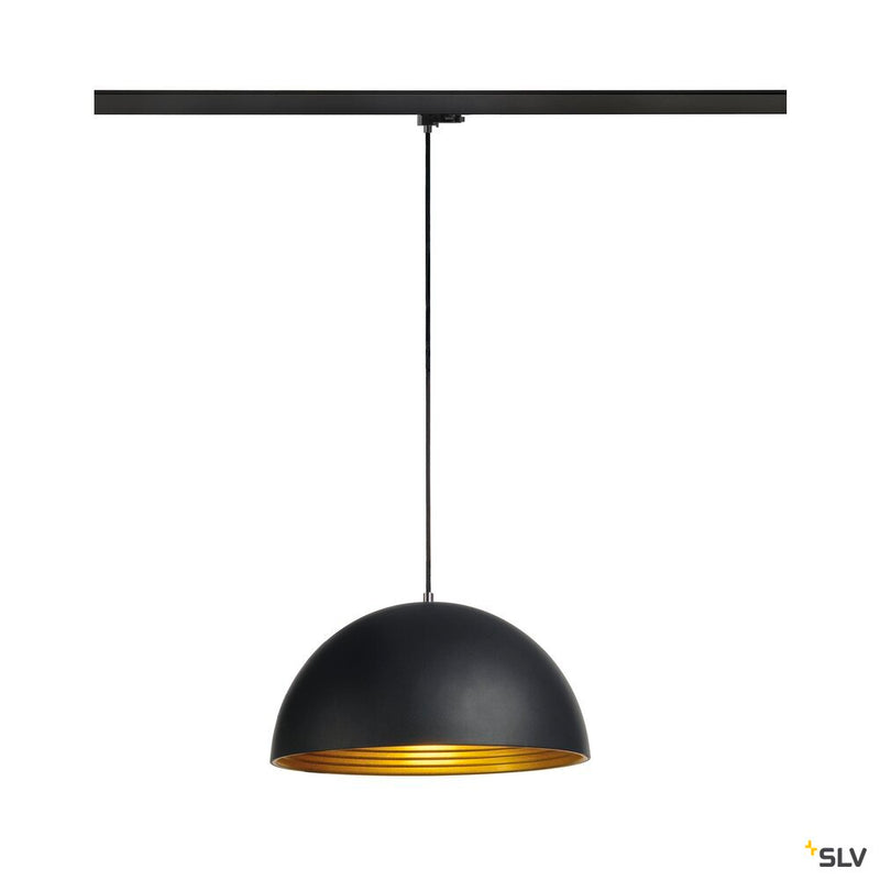 SLV 1008541 FORCHINI M 40 TRACK, 3~ pendant light, E27, pendant length 150 cm, adapter black, 1x max. 40 W, matt black / matt gold