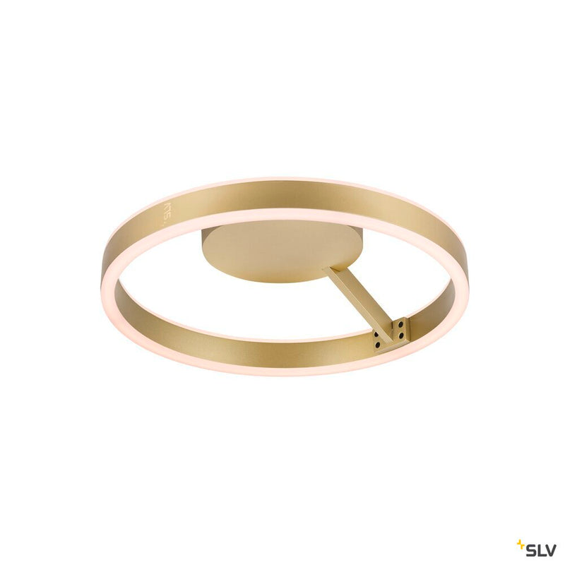 SLV 1008551 ONE, wall and ceiling-mounted light, round, 2700/3000 K, 14 W, DALI, touch, 130°, brass
