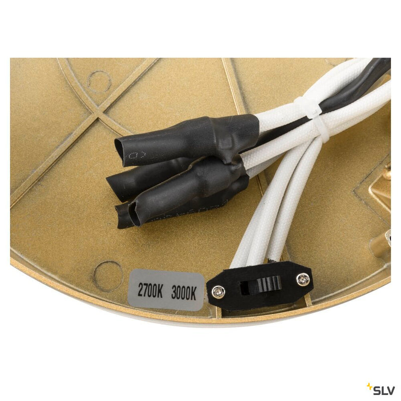 SLV 1008551 ONE, wall and ceiling-mounted light, round, 2700/3000 K, 14 W, DALI, touch, 130°, brass