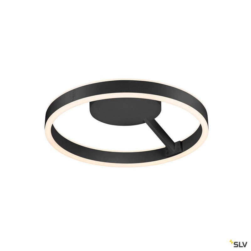 SLV 1008553 ONE, wall and ceiling-mounted light, round, 2700/3000 K, 14 W, DALI, touch, 130°, black