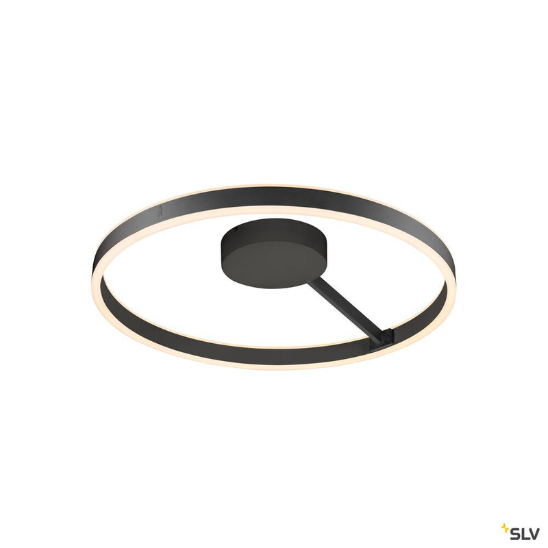 SLV 1008556 ONE, wall and ceiling-mounted light, round, 2700/3000 K, 23 W, DALI, touch, 130°, black