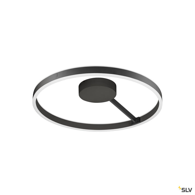SLV 1008556 ONE, wall and ceiling-mounted light, round, 2700/3000 K, 23 W, DALI, touch, 130°, black