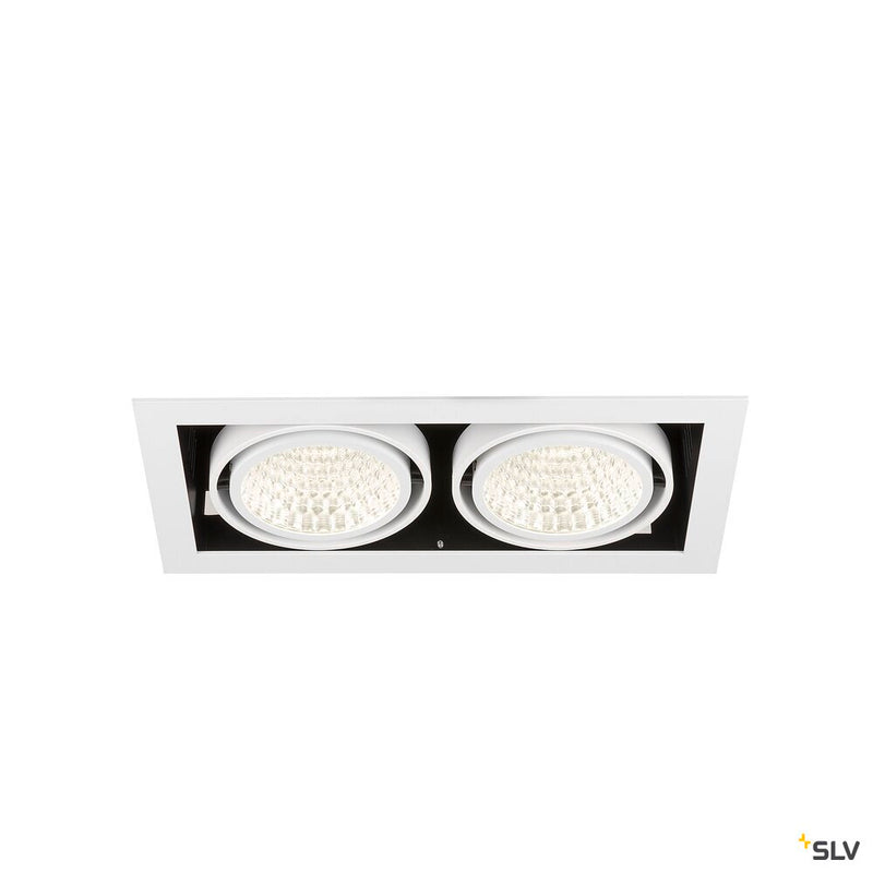 SLV 1008573 KADUX, recessed ceiling light, double, 4000 K, DALI 2, touch, 30°, white