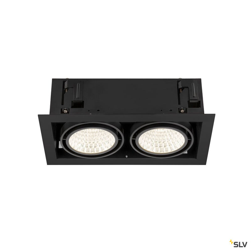 SLV 1008574 KADUX, recessed ceiling light, double, 4000 K, DALI 2, touch, 30°, black