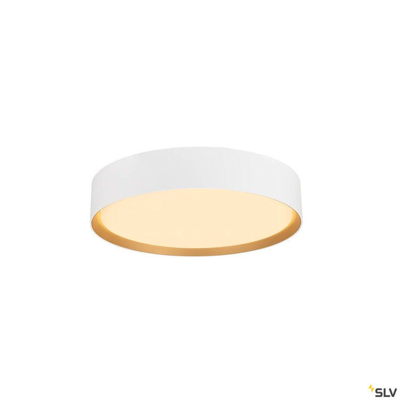 SLV 1008579 DECONA 30, ceiling-mounted light, round, 2700/3000 K, 18 W, PHASE, white / gold