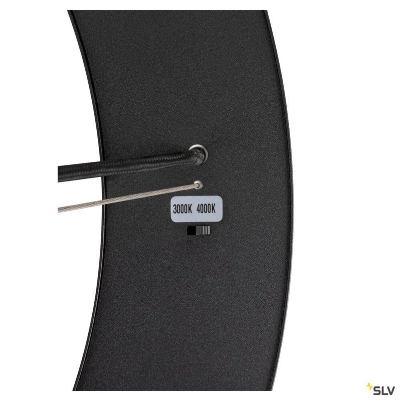 SLV 1008593 MEDO® RING 90, pendant light, pendant length 300 cm, 3000/4000 K, 110°, DALI, touch, black