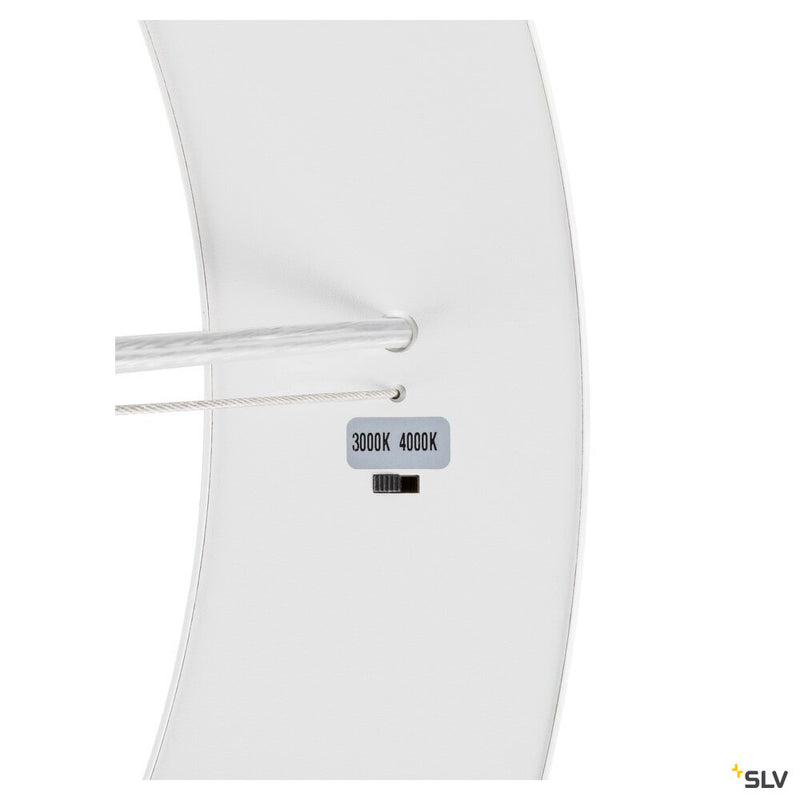 SLV 1008594 MEDO® RING 90, pendant light, pendant length 300 cm, 3000/4000 K, 110°, DALI, touch, white