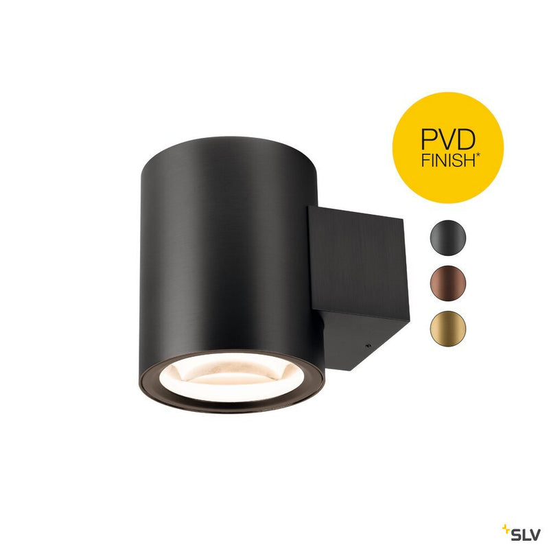 SLV 1008612 OCULUS, wall-mounted light, round, 2000-3000 K, 15 W, dim-to-warm, PHASE, 100°, dark bronze