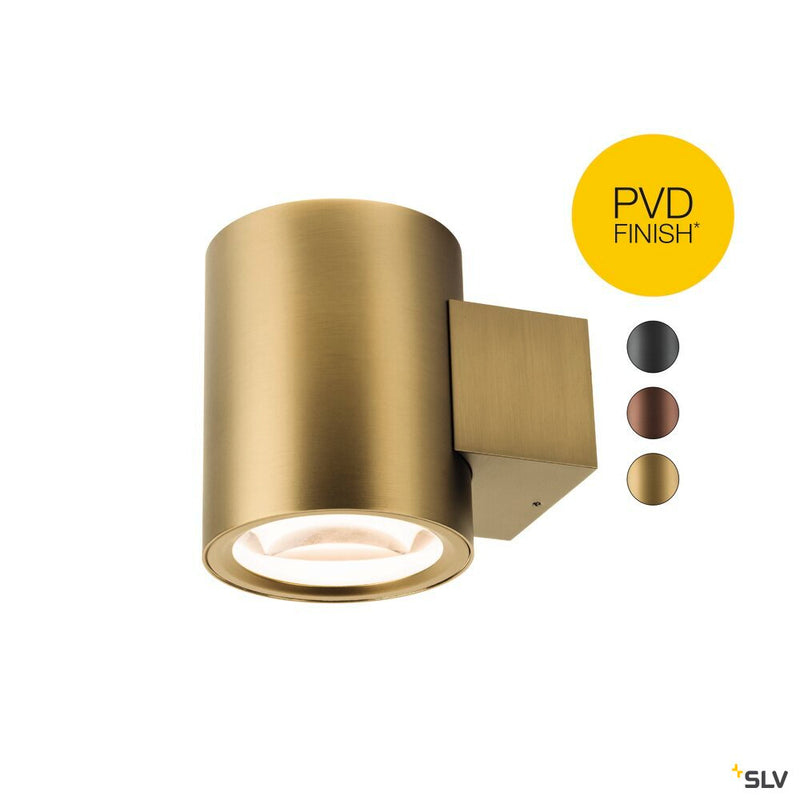 SLV 1008613 OCULUS, wall-mounted light, round, 2000-3000 K, 15 W, dim-to-warm, PHASE, 100°, brass