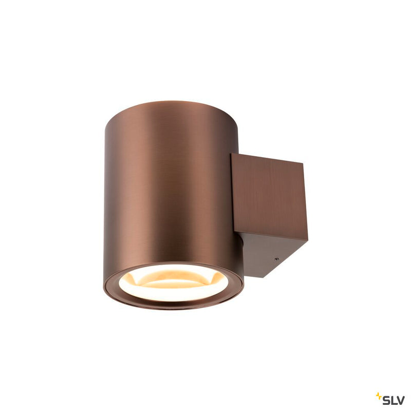 SLV 1008614 OCULUS, wall-mounted light, round, 2000-3000 K, 15 W, dim-to-warm, PHASE, 100°, dark copper