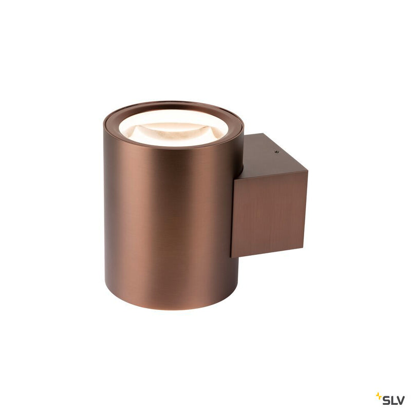 SLV 1008614 OCULUS, wall-mounted light, round, 2000-3000 K, 15 W, dim-to-warm, PHASE, 100°, dark copper