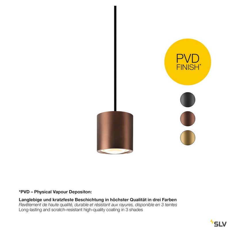 SLV 1008617 OCULUS, pendant light, pendant length 250 cm, 2000-3000 K, 100°, dim-to-warm, PHASE, dark copper
