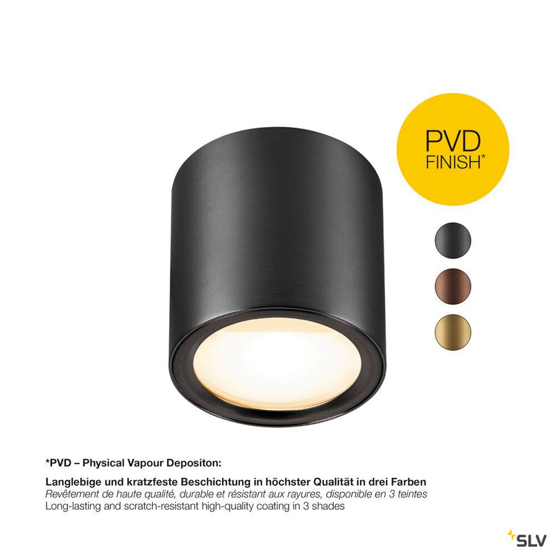 SLV 1008618 OCULUS, surface-mounted ceiling light, round, 2000-3000 K, 11 W, dim-to-warm, PHASE, 100°, dark bronze