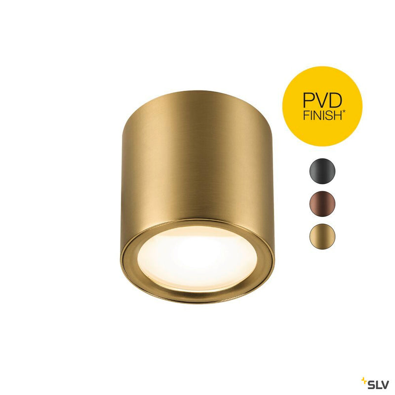 SLV 1008619 OCULUS, surface-mounted ceiling light, round, 2000-3000 K, 11 W, dim-to-warm, PHASE, 100°, brass