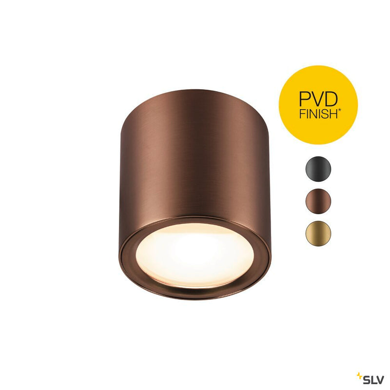 SLV 1008620 OCULUS, surface-mounted ceiling light, round, 2000-3000 K, 11 W, dim-to-warm, PHASE, 100°, dark copper