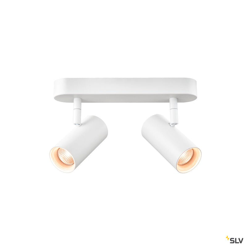 SLV 1008704 NOBLO®, wall and ceiling-mounted light, double, round, 2000-3000 K, 15 W, dim-to-warm, PHASE, 36°, white