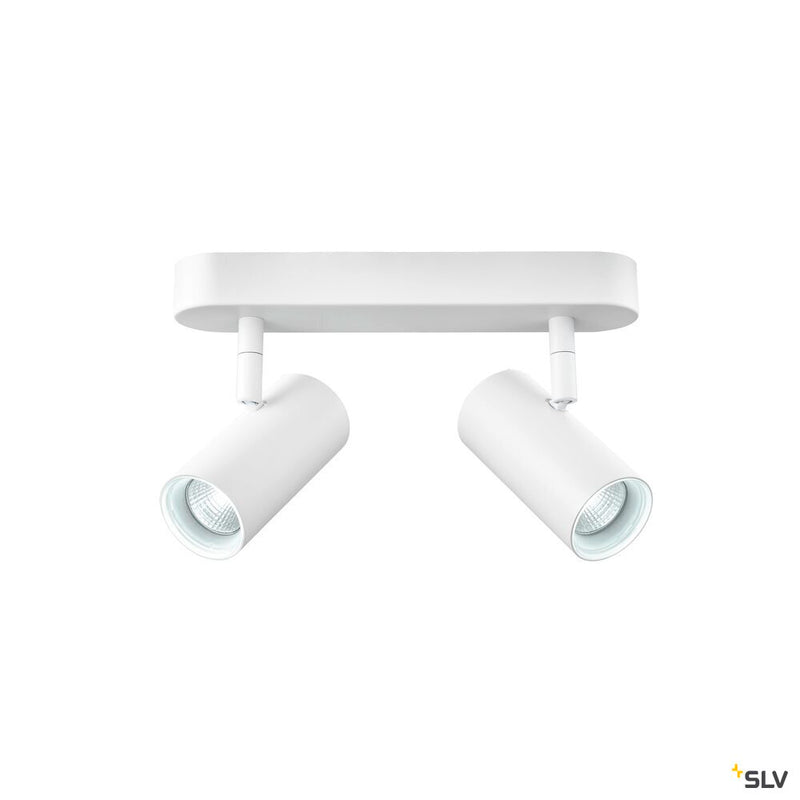 SLV 1008704 NOBLO®, wall and ceiling-mounted light, double, round, 2000-3000 K, 15 W, dim-to-warm, PHASE, 36°, white