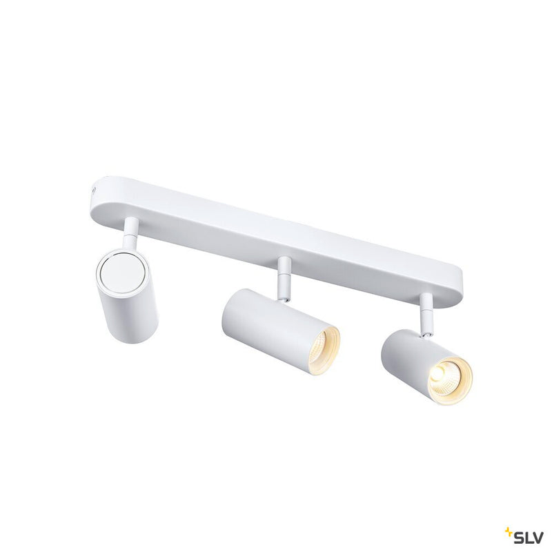 SLV 1008705 NOBLO®, wall and ceiling-mounted light, triple, round, 2000-3000 K, 22 W, dim-to-warm, PHASE, 36°, white