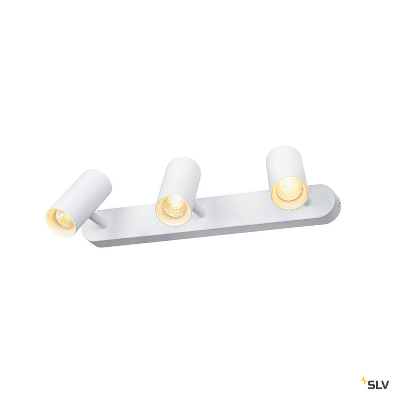 SLV 1008705 NOBLO®, wall and ceiling-mounted light, triple, round, 2000-3000 K, 22 W, dim-to-warm, PHASE, 36°, white