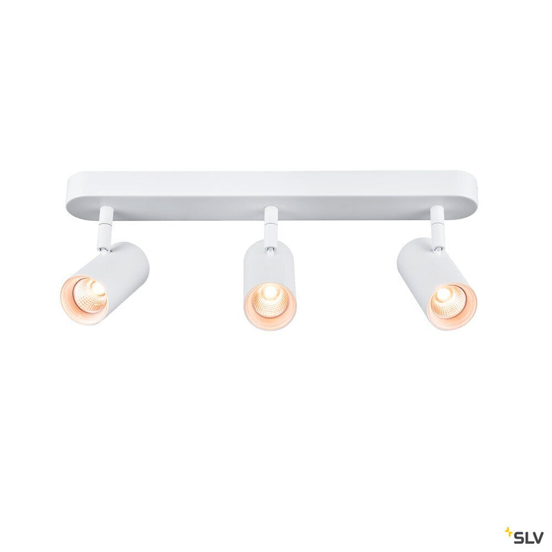 SLV 1008705 NOBLO®, wall and ceiling-mounted light, triple, round, 2000-3000 K, 22 W, dim-to-warm, PHASE, 36°, white