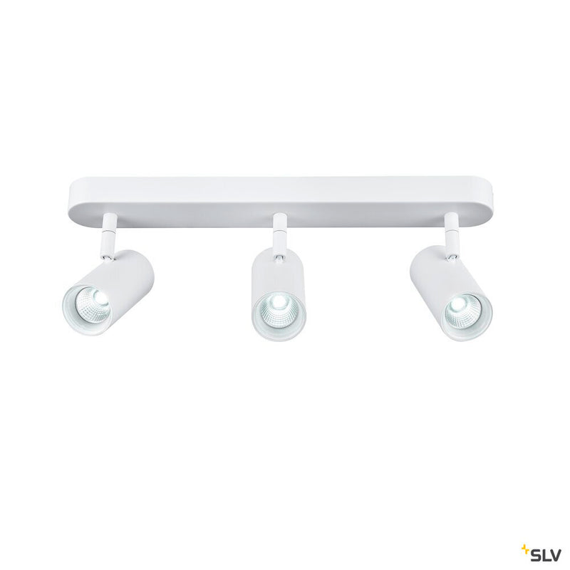 SLV 1008705 NOBLO®, wall and ceiling-mounted light, triple, round, 2000-3000 K, 22 W, dim-to-warm, PHASE, 36°, white