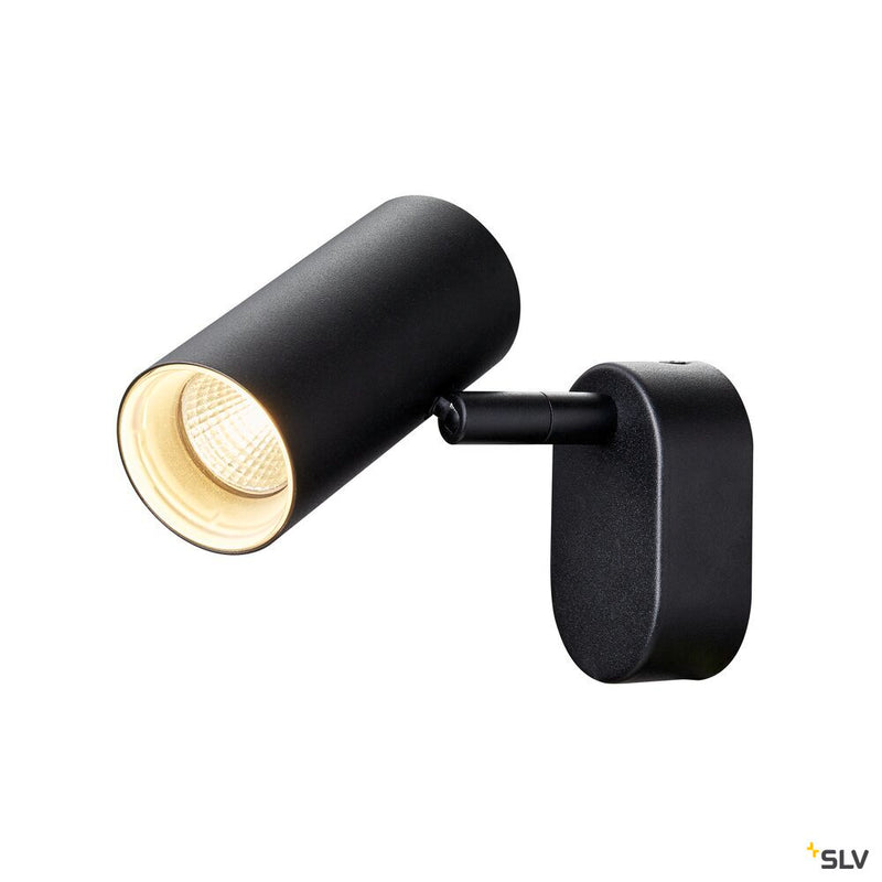 SLV 1008706 NOBLO®, wall and ceiling-mounted light, single, round, 2000-3000 K, 8 W, dim-to-warm, PHASE, 36°, black