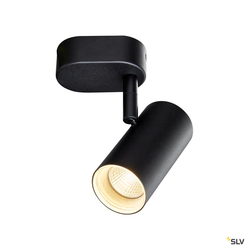 SLV 1008706 NOBLO®, wall and ceiling-mounted light, single, round, 2000-3000 K, 8 W, dim-to-warm, PHASE, 36°, black