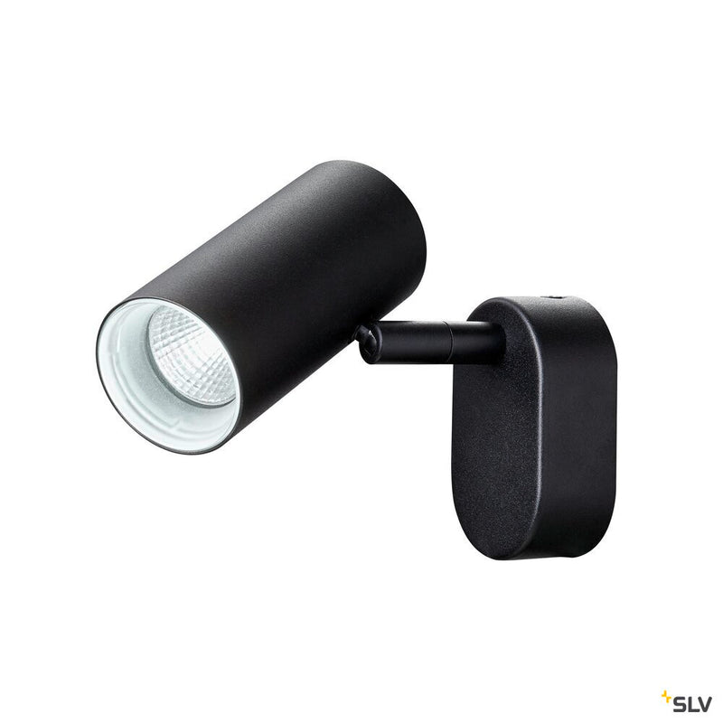 SLV 1008706 NOBLO®, wall and ceiling-mounted light, single, round, 2000-3000 K, 8 W, dim-to-warm, PHASE, 36°, black