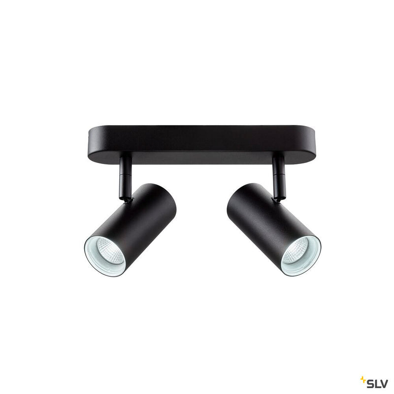 SLV 1008707 NOBLO®, wall and ceiling-mounted light, double, round, 2000-3000 K, 15 W, dim-to-warm, PHASE, 36°, black