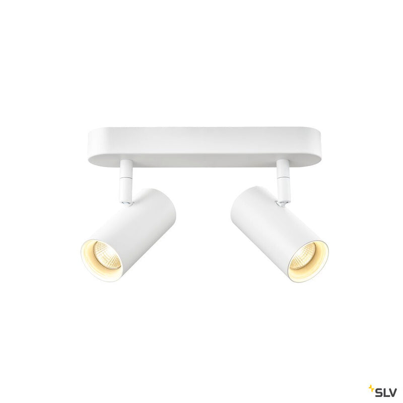 SLV 1008710 NOBLO®, wall and ceiling-mounted light, double, round, 3000 K, 12 W, PHASE, 32°, white