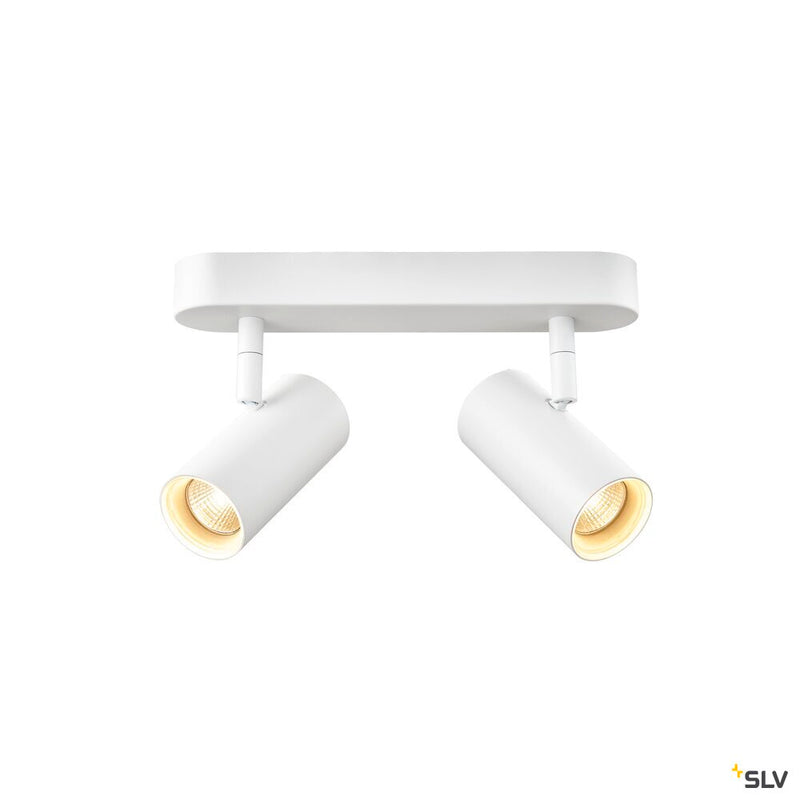 SLV 1008716 NOBLO®, wall and ceiling-mounted light, double, round, 2700 K, 12 W, PHASE, 32°, white