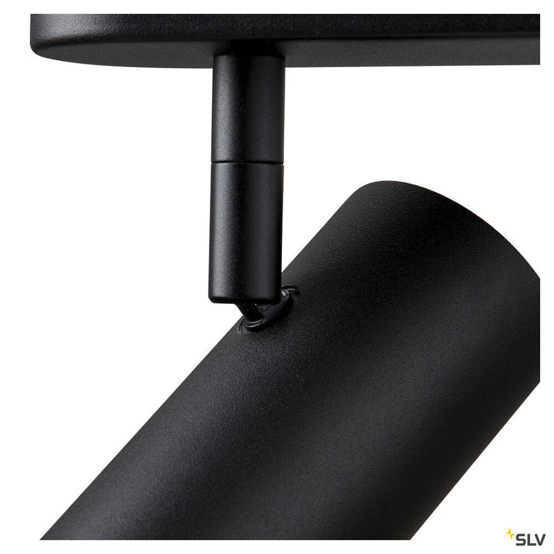 SLV 1008720 NOBLO®, wall and ceiling-mounted light, triple, round, 2700 K, 19 W, PHASE, 32°, black