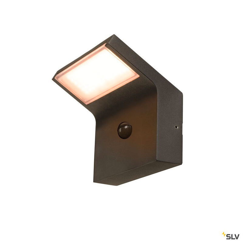 SLV 1008723 ORDI II, WL, SENSOR, Wall-mounted light, Square, 2200/3000 K, IP54, Black