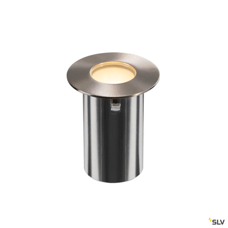 SLV 1008842 TRAIL-LITE® 60, single, recessed floor light, 3000K, IP67, round, stainless steel / aluminium
