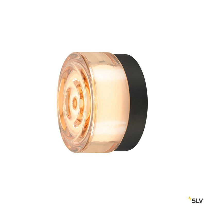 SLV 1008941 CYFT WAVE, wall- and ceiling-mounted light, 2700/3000/4000 K, 6.5 W, PHASE, black / amber