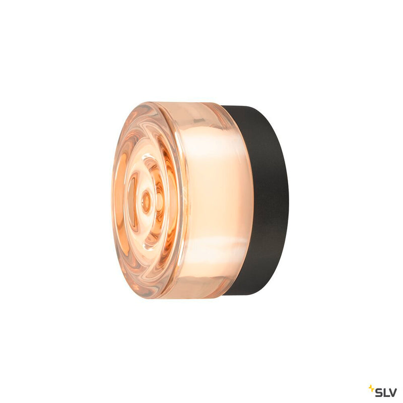 SLV 1008941 CYFT WAVE, wall- and ceiling-mounted light, 2700/3000/4000 K, 6.5 W, PHASE, black / amber