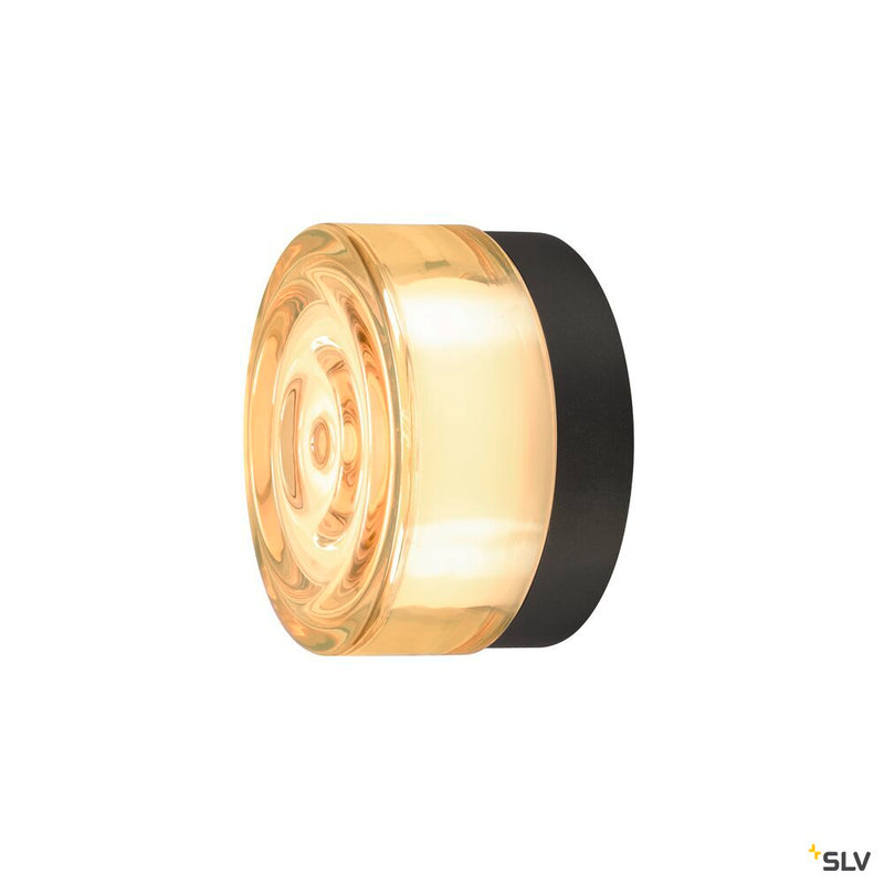 SLV 1008941 CYFT WAVE, wall- and ceiling-mounted light, 2700/3000/4000 K, 6.5 W, PHASE, black / amber