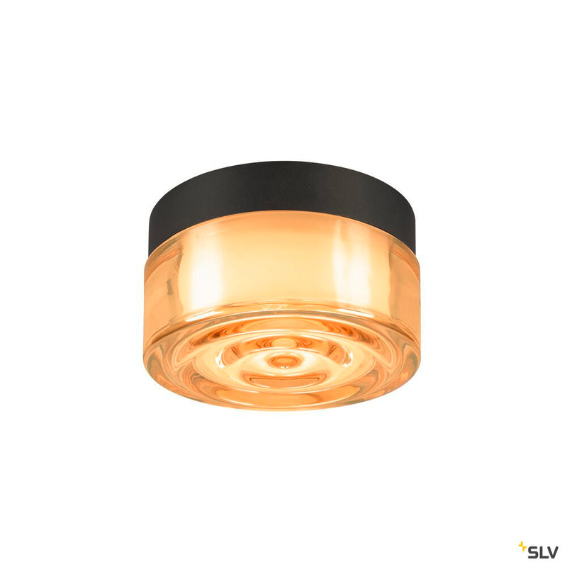 SLV 1008941 CYFT WAVE, wall- and ceiling-mounted light, 2700/3000/4000 K, 6.5 W, PHASE, black / amber