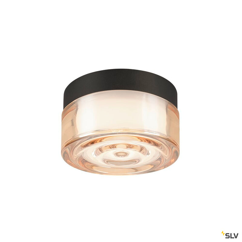 SLV 1008941 CYFT WAVE, wall- and ceiling-mounted light, 2700/3000/4000 K, 6.5 W, PHASE, black / amber